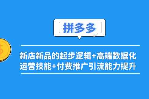 2022拼多多：新店新品起步逻辑+高级数据化运营功能+付费推广引导能力提升