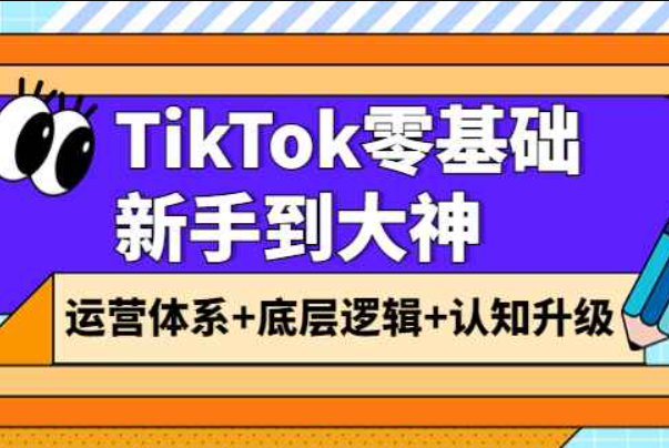 TikTok零基础新手到大神：运营体系+底层逻辑+认知升级（9节系列课）