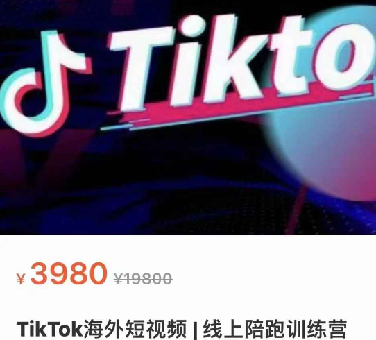 TikTok海外短视频 线上陪跑训练营（价值3980元）