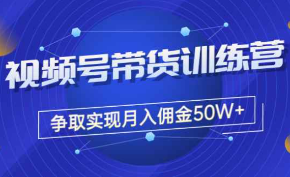 收费4980的《视频号带货训练营》争取实现月入佣金50W+（课程+资料+工具）