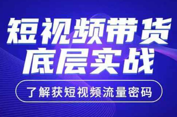 短视频带货底层实战，了解获短视频流量密码（短视频带货内容）